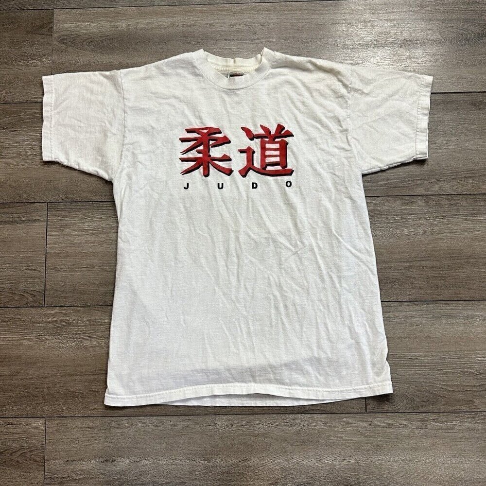 Vintage Judo Martial Arts Single Stitch T Shirt Size Large White MMA